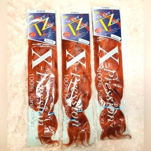 3 Packs Of SUPER X TZ BRAID (TEASED) Color Copper